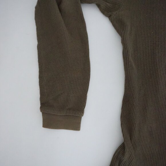 Harley-Davidson Olive Cotton Waffle Thermal Henley Cabincore Rugged XXL Outdoor - Picture 8 of 11